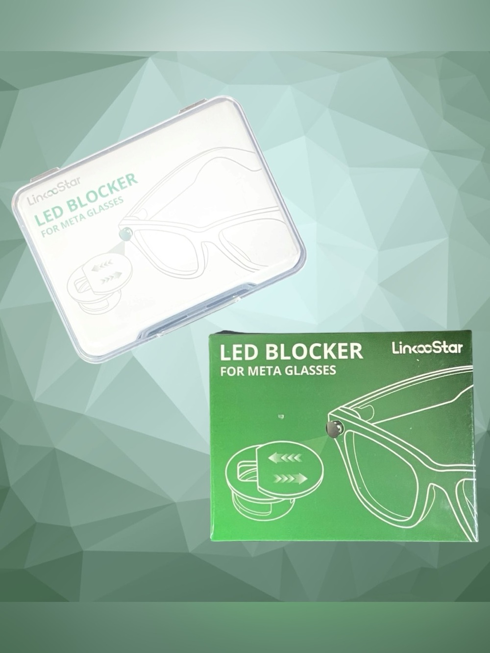 LincooStar LED Recording Light Blocker Meta Smart Glasses Black 2-pk NEW NIB